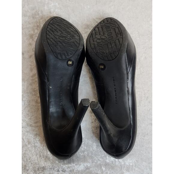 Gianni Bini Platform Stiletto Pumps Black Leather- Size 6M - Picture 7 of 8